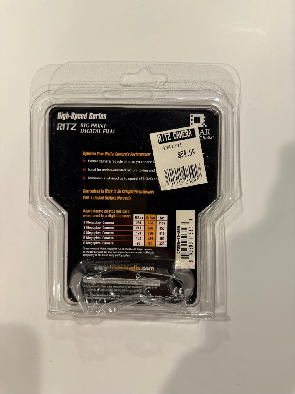 Ritz CompactFlash 256MB Memory Card - Black (High-Speed Series)